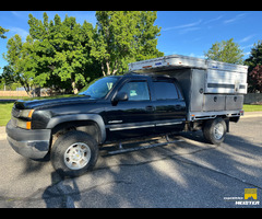 2005 Chevy Silverado 2500HD + FWC Hawk Slide-In on flatbed with MASSIVE exterior storage